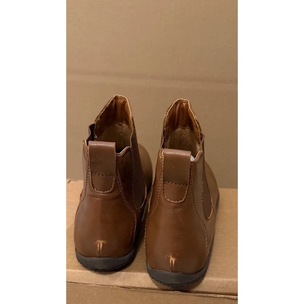 Soft Walk Highland Leather Brown Ankle Chelsea Boot Size 12M S2053-271